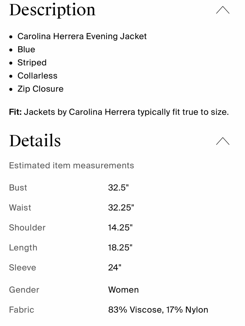 Carolina Herrera Navy and White Zip-Front Cropped Cardigan - Picture 4 of 10